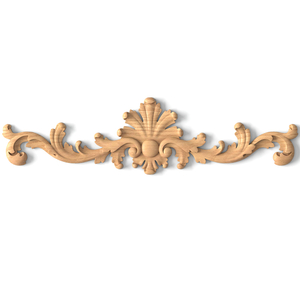 Ornate floral center applique for interior from oak