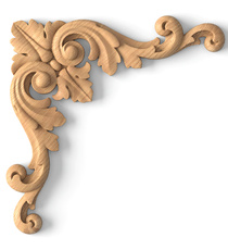 small corner carved leaf wood carving applique classical style