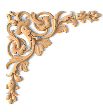 medium horizontal carved scroll wood carving applique renaissance style