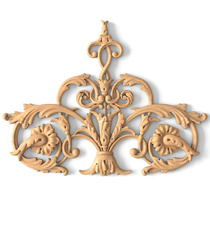 corner ornamental leaf wood carving applique baroque style