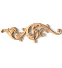 Unfinished solid wood Baroque-style acanthus corner, Right
