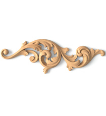 Unfinished solid wood Baroque-style acanthus corner, Right