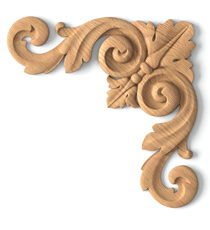 vertical hand carved acanthus wood applique classical style