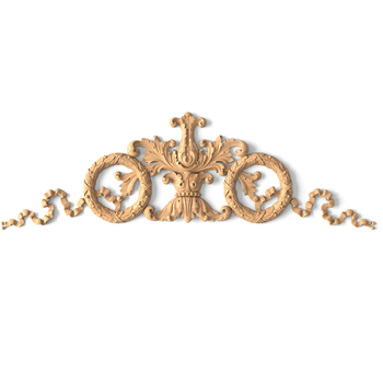 Ornamental horizontal onlay, Large wood Baroque applique