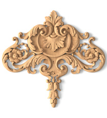 vertical ornate leaf wood onlay applique victorian style