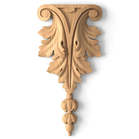 Carved classic onlay, Wooden acanthus applique