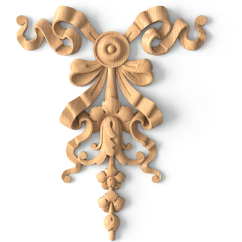 Interior floral drop applique with ribbons