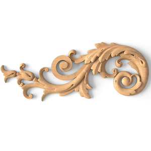 Baroque solid wood decorative floral appliques, Left