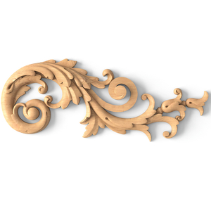 Baroque solid wood decorative floral appliques, Right