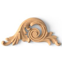 Classical furniture applique with acanthus scrolls from oak