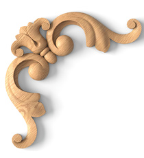 horizontal decorative floral acanthus scrolls wood carving applique baroque style