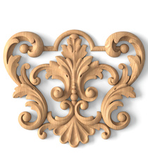 corner hand carved flower wood onlay applique victorian style
