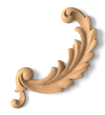 Solid wood Baroque decorative onlay Berry Bunch, Left