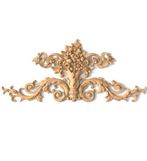 horizontal ornamental acanthus wood onlay applique baroque style