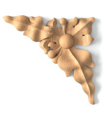 Acanthus solid wood furniture scroll appliques, Left