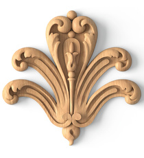 round architectural leaf wood applique baroque style