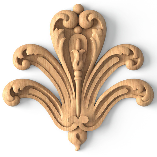ornamental scroll wood onlay applique baroque style