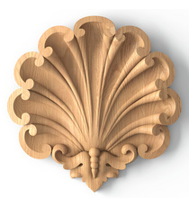 horizontal artistic shell wood drop baroque style