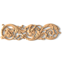 Decorative carved wood appliques for kitchen cabinets