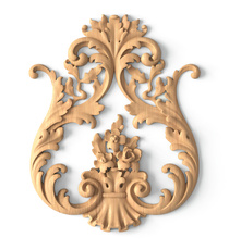 horizontal artistic shell wood drop baroque style