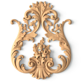 Artistic carved wood appliques for doors