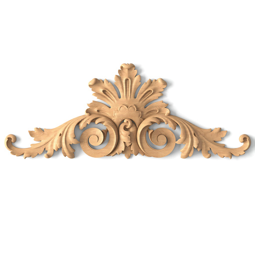 horizontal decorative leaf wood applique baroque style