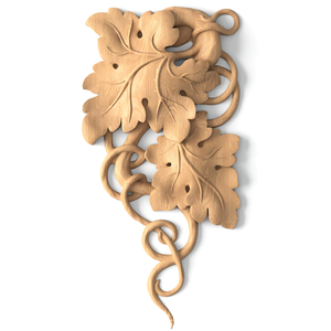 Decorative carved wood appliques for kitchen cabinets