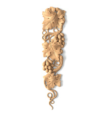 corner hand carved grapes wood onlay applique victorian style