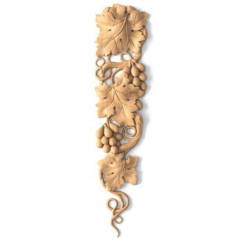 Hand-carved vertical applique Grapevine, Left