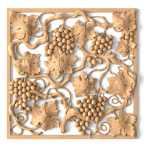 square decorative leaf wood onlay applique victorian style