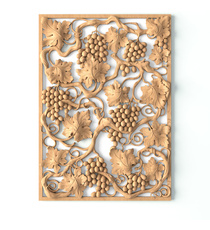horizontal decorative grapes wood carving applique baroque style