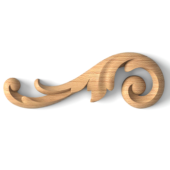 Decorative scroll furniture applique with acanthus leaves, Left