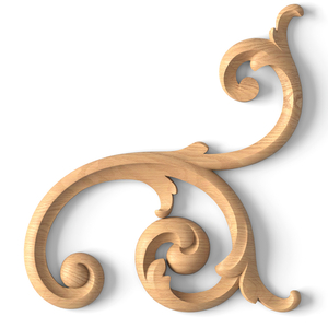 Large wooden scrolled appliques for stairs, Right