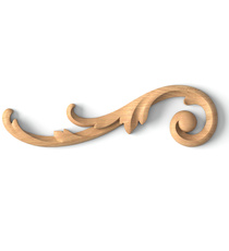 Solid wood onlay Scroll for stircase, Left