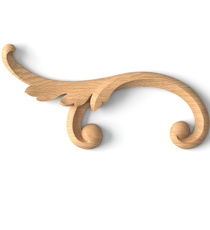 Solid wood onlay Scroll for stircase, Right