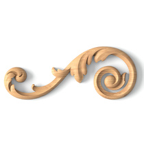 Long wooden acanthus decorative onlay for walls, Right