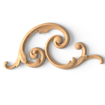 Carved wood antique-style acanthus onlay, Left