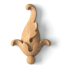 Miniature flower bud onlay from solid wood