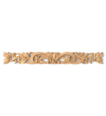 Ornamental beaded cartouche with acanthus from beech