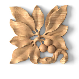 Floral wood decorative applique for furniture, Left