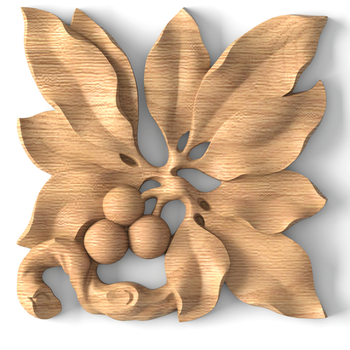 Floral wood decorative applique for furniture, Right