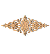 Large Baroque style openwork floral onlay from solid wood