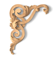 small corner carved acanthus wood applique victorian style