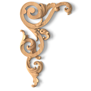 Ornamental floral applique for furniture, Left