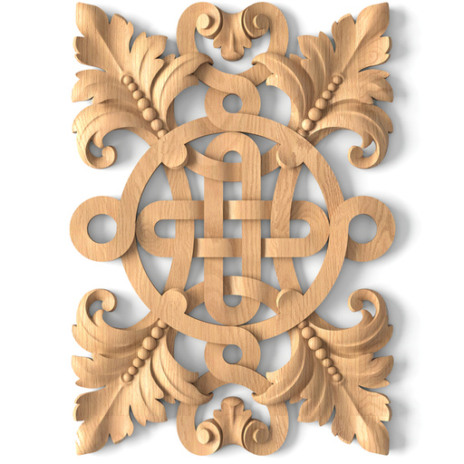 square ornate acanthus wood applique victorian style