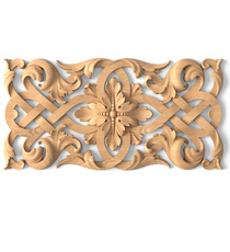square artistic leaf wood onlay applique baroque style