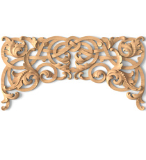 square artistic leaf wood onlay applique baroque style