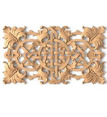 square ornate acanthus wood applique victorian style