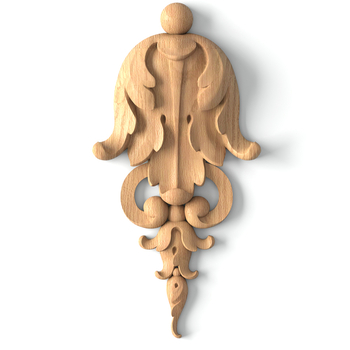 Carved floral onlay, Unpainted wood drop onlay