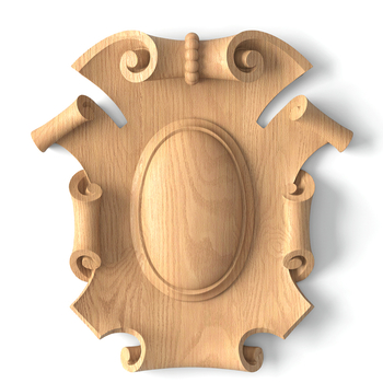 Unpainted antique cartouche for initials